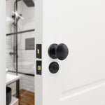 Victorian Black Mortice Door Knob Kit - 76mm Bathroom Deadbolt & 76mm Hinges - tradefit - 5