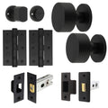 Tangier Matt Black Mortice Door Knob Kit - 76mm Bathroom Deadbolt