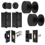 Tangier Matt Black Mortice Door Knob Kit - 76mm Bathroom Deadbolt - tradefit - 1