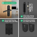 Bosa Matt Black Lever on Backplate Door Handle Pack - 80mm Sashlock - tradefit - 5