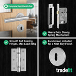 Vigo Lever on Rose Stainless Steel Door Handle Kit - Medium Duty - 64mm Sashlock - tradefit - 5