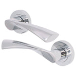 Nola Polished Chrome Lever on Rose Door Handle Pack - BS3621 5 Lever Lock - tradefit - 2