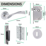 Nola Polished Chrome Lever on Rose Door Handle Pack - BS3621 5 Lever Lock - tradefit - 4