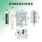 Euroda - Plus Polished Chrome Door Handle Pack - Euro Lock & Double Cylinder - tradefit - 5