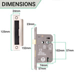Nador Satin Nickel Mortice Door Knob Kit - 80mm Sashlock - tradefit - 3