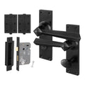 Tudor Antique Black Iron Lever Door Handle Pack - 80mm Bathroom