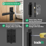 Tudor Antique Black Iron Lever Door Handle Pack - Bathroom - tradefit - 5