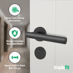 Vigo Lever on Rose Matt Black Door Handle Kit - Medium Duty - 80mm Euro Sashlock and Thumbturn Cylinder - Keyed Alike - tradefit - 4