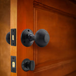 Beehive Black Mortice Door Knob Kit - 76mm Bathroom Deadbolt - tradefit - 6