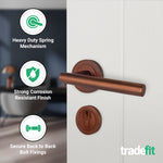 Olbia Bronze Lever on Rose Door Handle Kit - 80mm Euro Sashlock and Double Cylinder - Master Keyed - tradefit - 4