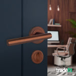 Olbia Bronze Lever on Rose Door Handle Kit - 80mm Euro Sashlock and Double Cylinder - Master Keyed - tradefit - 6