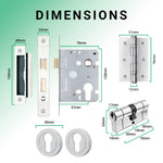 Euroda Polished Chrome Lever on Rose Door Handle Pack - Euro Lock & Cylinder - tradefit - 5