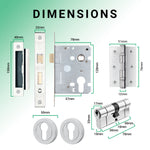 Mode - Grip Polished Chrome Lever on Rose Door Handle Pack - Euro Lock & Cylinder - tradefit - 5
