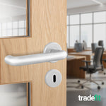 Return to Door Lever on Rose Aluminium Door Handle Kit - Medium Duty - 64mm Sashlock - tradefit - 6