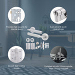 Mode - Grip Satin Chrome Lever on Rose Door Handle Pack - Euro Lock & Thumbturn Cylinder - tradefit - 3