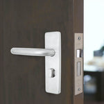 Round Bar 19mm Safety Return To Door Lever Bathroom Pack - 175 x 44mm - 66mm Lock x 75mm Hinges - Satin Stainless - tradefit - 6