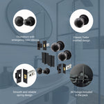 Tudor Black Iron Mortice/Rim Door Knob Kit - 76mm Bathroom Deadbolt & Latch - 76mm Hinges - tradefit - 4