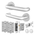 Return to Door Lever on Rose Aluminium Door Handle Kit - Medium Duty - 80mm Euro Sashlock and Thumbturn Cylinder - Keyed Alike