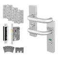 Return to Door Lever on Backplate Stainless Steel Door Handle Kit - Medium Duty FD30/60 - 80mm Bathroom Lock