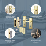 Georgian Rope Edge Scroll Polished Brass Door Handle Pack - 80mm Sashlock - tradefit - 4