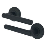 Olbia Matt Black Lever on Rose Door Handle Pack – BS3621 5 Lever Sashlock - tradefit - 3