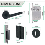 Olbia Matt Black Lever on Rose Door Handle Pack – BS3621 5 Lever Sashlock - tradefit - 5