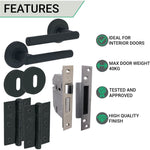 Olbia Matt Black Lever on Rose Door Handle Pack – BS3621 5 Lever Sashlock - tradefit - 4