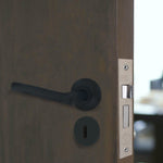 Olbia Matt Black Lever on Rose Door Handle Pack – BS3621 5 Lever Sashlock - tradefit - 7
