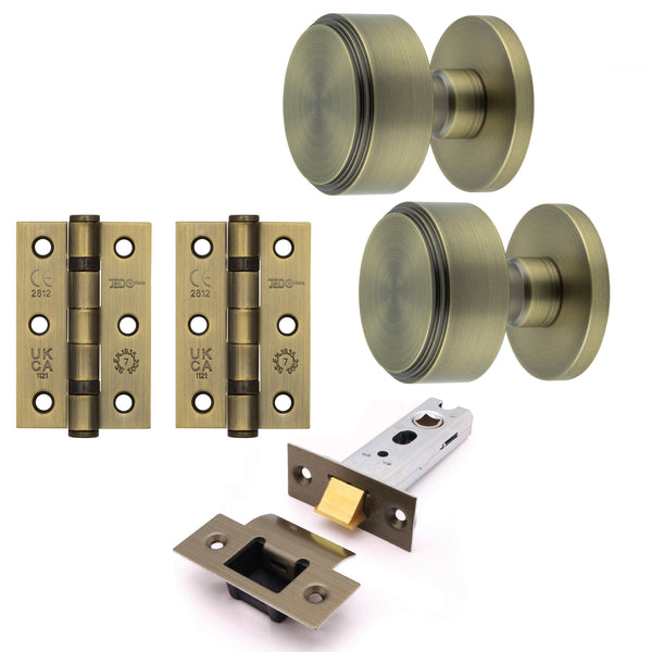 Temara Antique Brass Mortice Door Knob Kit - 76mm Latch - tradefit - Featured Image