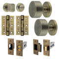 Tangier Antique Brass Mortice Door Knob Kit - 76mm Bathroom Deadbolt