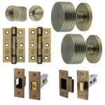 Tangier Antique Brass Mortice Door Knob Kit - 76mm Bathroom Deadbolt - tradefit - 1