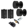 Tangier Matt Black Mortice Door Knob Kit - 76mm Latch