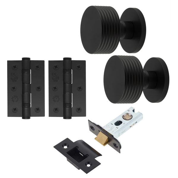 Tangier Matt Black Mortice Door Knob Kit - 76mm Latch - tradefit - Featured Image