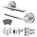 Euroda Polished Chrome Lever on Rose Fire Door Handle Pack - Latch - FD30/60