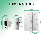 Euroda - Plus Polished Chrome Lever on Rose Fire Door Handle Pack - Latch - FD30/60 - tradefit - 5