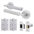 Mode-Grip Satin Chrome Lever on Rose Door Handle Pack - Latch
