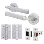 Mode - Grip Satin Chrome Lever on Rose Door Handle Pack - Latch - tradefit - 1