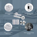 Mode - Grip Satin Chrome Lever on Rose Door Handle Pack - Latch - tradefit - 3