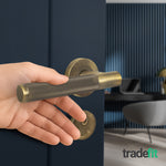 Dumont Antique Brass Lever on Rose Door Handle Kit - Medium Duty FD30/60 - 80mm Euro Sashlock and Double Cylinder - Keyed Alike - tradefit - 6