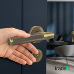 Dumont Antique Brass Lever on Rose Door Handle Kit - Medium Duty FD30/60 - 80mm Euro Sashlock and Double Cylinder - Keyed to Differ - tradefit - 6