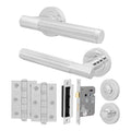 Aurora Polished Chrome Lever on Rose Door Handle Kit - 64mm Bathroom Lock