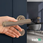 Moreno Antique Brass Lever on Rose Door Handle Kit - Medium Duty FD30/60 - 80mm Euro Sashlock and Double Cylinder - Keyed to Differ - tradefit - 6