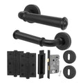 Claro Matt Black Lever on Rose Door Handle Kit - Sashlock