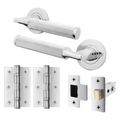 Mode-Grip Polished Chrome Lever on Rose Door Handle Pack - Latch