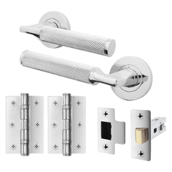 Mode - Grip Polished Chrome Lever on Rose Door Handle Pack - Latch - tradefit