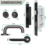 Lift To Lock Kit Disabled Bathroom Toilet Door Lever Handle & Lock - 19mm - Matt Black - BS8300 Equality Act - tradefit - 4