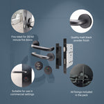Lift To Lock Kit Disabled Bathroom Toilet Door Lever Handle & Lock - 19mm - Matt Black - BS8300 Equality Act - tradefit - 5