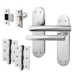 Olbia Polished Chrome Door Handle Pack - 76mm Latch - tradefit - 1