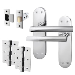 Olbia Polished Chrome Door Handle Pack - 76mm Latch - tradefit
