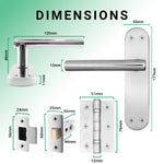 Olbia Polished Chrome Door Handle Pack - 64mm Latch - tradefit - 4